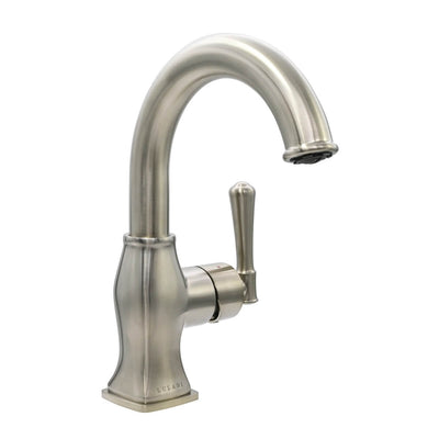 Aurora 1 Handle Single Hole Brass Bathroom Faucet with drain assembly in Brushed Nickel finish Aurora 1 Handle Single Hole Brass Bathroom Faucet with drain assembly in Brushed Nickel finish