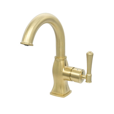 Aurora 1 Handle Single Hole Brass Bathroom Faucet with drain assembly in Champagne Gold finish Aurora 1 Handle Single Hole Brass Bathroom Faucet with drain assembly in Champagne Gold finish