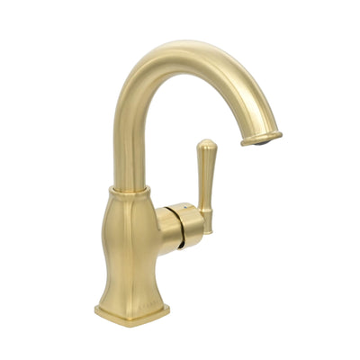 Aurora 1 Handle Single Hole Brass Bathroom Faucet with drain assembly in Champagne Gold finish Aurora 1 Handle Single Hole Brass Bathroom Faucet with drain assembly in Champagne Gold finish
