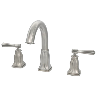 Aurora 2 Handle Widespread Brass Bathroom Faucet with drain assembly in Brushed Nickel finish Aurora 2 Handle Widespread Brass Bathroom Faucet with drain assembly in Brushed Nickel finish
