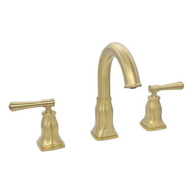 Aurora 2 Handle Widespread Brass Bathroom Faucet with drain assembly in Champagne Gold finish Aurora 2 Handle Widespread Brass Bathroom Faucet with drain assembly in Champagne Gold finish