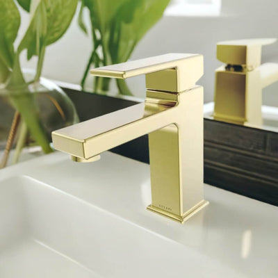 Capri 1 Handle Single Hole Brass Bathroom Faucet with drain assembly in Champagne Gold finish Capri 1 Handle Single Hole Brass Bathroom Faucet with drain assembly in Champagne Gold finish