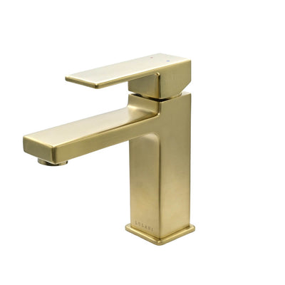 Capri 1 Handle Single Hole Brass Bathroom Faucet with drain assembly in Champagne Gold finish Capri 1 Handle Single Hole Brass Bathroom Faucet with drain assembly in Champagne Gold finish