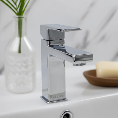Capri 1 Handle Single Hole Brass Bathroom Faucet with drain assembly in Chrome finish Capri 1 Handle Single Hole Brass Bathroom Faucet with drain assembly in Chrome finish