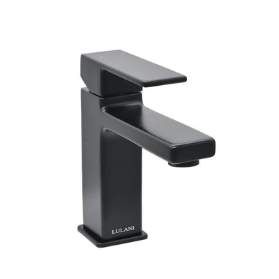 Capri 1 Handle Single Hole Brass Bathroom Faucet with drain assembly in Matte Black finish Capri 1 Handle Single Hole Brass Bathroom Faucet with drain assembly in Matte Black finish