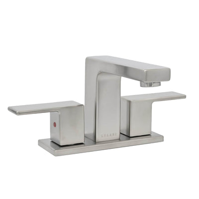 Capri 2 Handle 3 Hole Centerset Brass Bathroom Faucet with drain assembly in Brushed Nickel finish Capri 2 Handle 3 Hole Centerset Brass Bathroom Faucet with drain assembly in Brushed Nickel finish