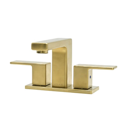 Capri 2 Handle 3 Hole Centerset Brass Bathroom Faucet with drain assembly in Champagne Gold finish Capri 2 Handle 3 Hole Centerset Brass Bathroom Faucet with drain assembly in Champagne Gold finish