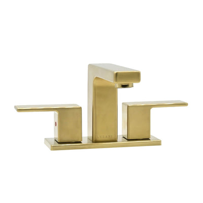 Capri 2 Handle 3 Hole Centerset Brass Bathroom Faucet with drain assembly in Champagne Gold finish Capri 2 Handle 3 Hole Centerset Brass Bathroom Faucet with drain assembly in Champagne Gold finish