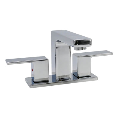 Capri 2 Handle 3 Hole Centerset Brass Bathroom Faucet with drain assembly in Chrome finish Capri 2 Handle 3 Hole Centerset Brass Bathroom Faucet with drain assembly in Chrome finish
