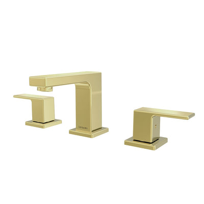 Open Box - Capri, Widespread Bathroom Faucet with Drain Assembly in Champagne Gold finish Open Box - Capri, Widespread Bathroom Faucet with Drain Assembly in Champagne Gold finish