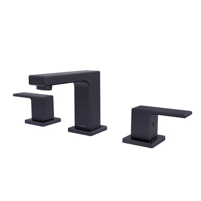 Open Box - Capri, Widespread Bathroom Faucet with Drain Assembly in Matte Black finish Open Box - Capri, Widespread Bathroom Faucet with Drain Assembly in Matte Black finish