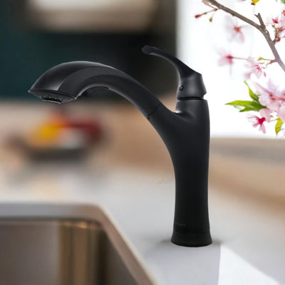Maldives 1 Handle Pull-Out Swivel Kitchen Faucet in Matte Black finish Maldives 1 Handle Pull-Out Swivel Kitchen Faucet in Matte Black finish