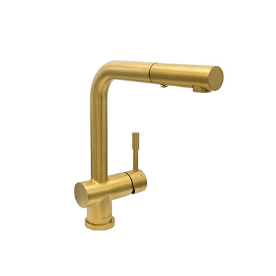 Nassau Stainless Steel 1 Handle Pull-Out Swivel Kitchen Faucet with PVD Finish Includes Baseplate in Brushed Gold finish Nassau Stainless Steel 1 Handle Pull-Out Swivel Kitchen Faucet with PVD Finish Includes Baseplate in Brushed Gold finish