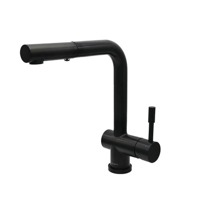 Nassau Stainless Steel 1 Handle Pull-Out Swivel Kitchen Faucet with PVD Finish Includes Baseplate in Steel Black finish Nassau Stainless Steel 1 Handle Pull-Out Swivel Kitchen Faucet with PVD Finish Includes Baseplate in Steel Black finish