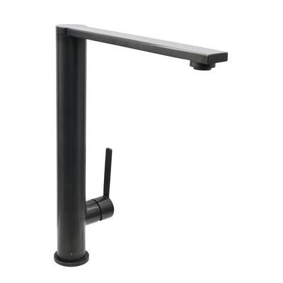 Cebu Stainless Steel 1 Handle Swivel Kitchen Faucet with Baseplate in Steel Black finish Cebu Stainless Steel 1 Handle Swivel Kitchen Faucet with Baseplate in Steel Black finish