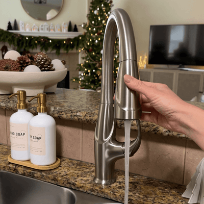 Kauai 1 Handle Swivel Pull-Down Kitchen Faucet Includes Baseplate in Brushed Nickel finish Kauai 1 Handle Swivel Pull-Down Kitchen Faucet Includes Baseplate in Brushed Nickel finish