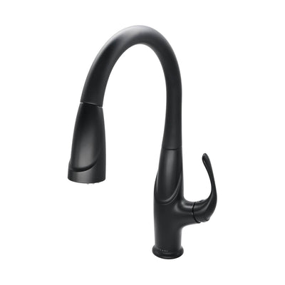 Kauai 1 Handle Swivel Pull-Down Kitchen Faucet Includes Baseplate in Matte Black finish Kauai 1 Handle Swivel Pull-Down Kitchen Faucet Includes Baseplate in Matte Black finish