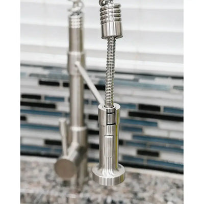 Soneva Stainless Steel 1 Handle Swivel Kitchen Faucet Includes Baseplate in Brushed Stainless finish Soneva Stainless Steel 1 Handle Swivel Kitchen Faucet Includes Baseplate in Brushed Stainless finish