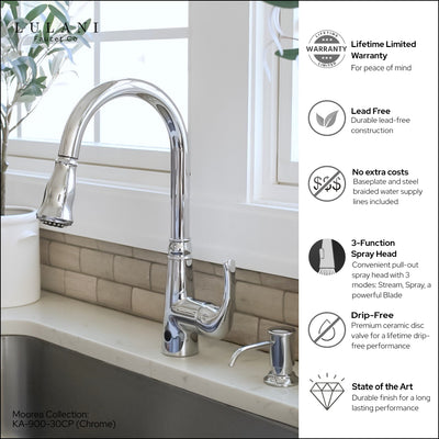 Moorea Dual Sensor 1 handle Pull-Down Kitchen Faucet Includes Baseplate in Moorea Dual Sensor 1 handle Pull-Down Kitchen Faucet Includes Baseplate finish Moorea Dual Sensor 1 handle Pull-Down Kitchen Faucet Includes Baseplate in Moorea Dual Sensor 1 handle Pull-Down Kitchen Faucet Includes Baseplate finish