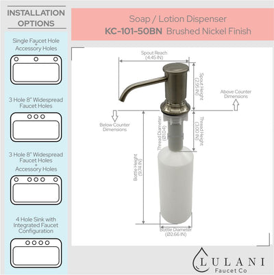 Soap/Lotion dispenser in Brushed Nickel finish Soap/Lotion dispenser in Brushed Nickel finish