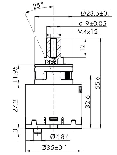 Kerox Premium Ceramic Disc Cartridge Replacement (NKJ-35) 35mm - 1 3/8 Kerox Premium Ceramic Disc Cartridge Replacement (NKJ-35) 35mm - 1 3/8