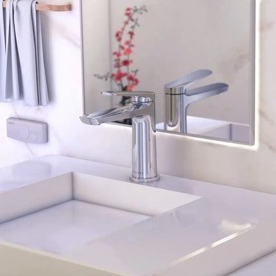 Open Box - Ibiza 1 Handle Single Hole Bathroom Faucet with Drain Assembly in Chrome finish Open Box - Ibiza 1 Handle Single Hole Bathroom Faucet with Drain Assembly in Chrome finish