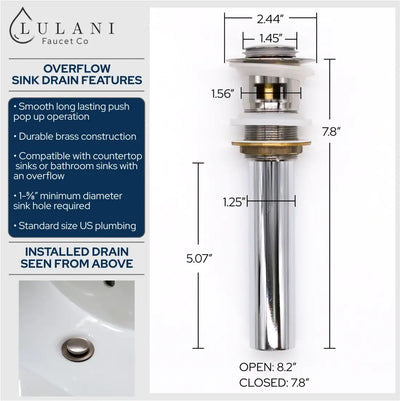 Santorini - Stainless Steel Vessel Bathroom Faucet with drain assembly in Brushed Stainless finish Santorini - Stainless Steel Vessel Bathroom Faucet with drain assembly in Brushed Stainless finish