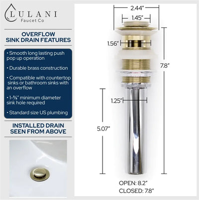 Aurora 2 Handle Widespread Brass Bathroom Faucet with drain assembly in Champagne Gold finish Aurora 2 Handle Widespread Brass Bathroom Faucet with drain assembly in Champagne Gold finish