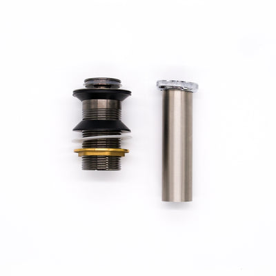 Bathroom sink pop-up drain without overflow in Gun Metal finish Bathroom sink pop-up drain without overflow in Gun Metal finish