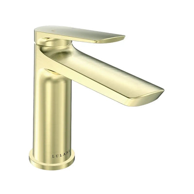 Ibiza 1 handle single hole Bathroom Faucet with drain assembly in Champagne Gold finish