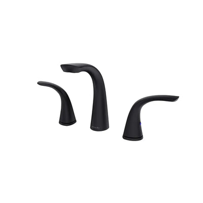 Kauai 2 Handle Widespread Brass Bathroom Faucet with Drain Assembly in Matte Black finish Kauai 2 Handle Widespread Brass Bathroom Faucet with Drain Assembly in Matte Black finish