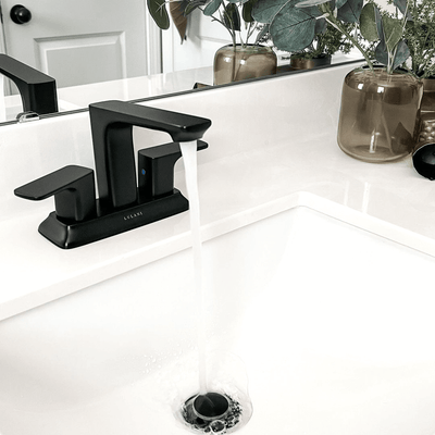 Corsica 2 Handle Centerset Brass Bathroom Faucet with drain assembly in Matte Black finish Corsica 2 Handle Centerset Brass Bathroom Faucet with drain assembly in Matte Black finish
