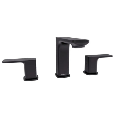 Corsica 2 Handle Widespread Brass Bathroom Faucet with drain assembly in Matte Black finish Corsica 2 Handle Widespread Brass Bathroom Faucet with drain assembly in Matte Black finish