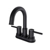 St. Lucia 2 Handle Centerset Brass Bathroom Faucet with drain assembly in Matte Black finish