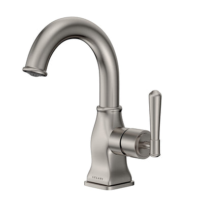 Open Box - Aurora, Single Handle Bathroom Faucet with Drain Assembly in Brushed Nickel finish Open Box - Aurora, Single Handle Bathroom Faucet with Drain Assembly in Brushed Nickel finish
