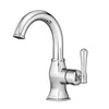 Aurora 1 Handle Single Hole Brass Bathroom Faucet with drain assembly in Chrome finish