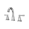 Aurora 2 Handle Widespread Brass Bathroom Faucet with drain assembly in Brushed Nickel finish