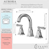 Aurora 2 Handle Widespread Brass Bathroom Faucet with drain assembly in Chrome finish