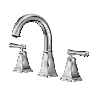 Open Box - Aurora, Widespread Bathroom Faucet with Drain Assembly in Chrome finish Open Box - Aurora, Widespread Bathroom Faucet with Drain Assembly in Chrome finish