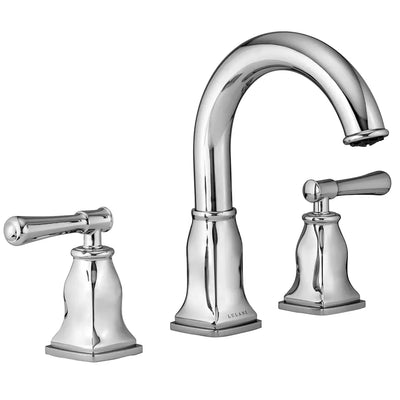 Aurora 2 Handle Widespread Brass Bathroom Faucet with drain assembly in Chrome finish Aurora 2 Handle Widespread Brass Bathroom Faucet with drain assembly in Chrome finish