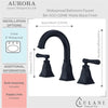 Aurora 2 Handle Widespread Brass Bathroom Faucet with drain assembly in Matte Black finish