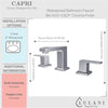 Capri 2 Handle 3 Hole Widespread Brass Bathroom Faucet with drain assembly in Chrome finish
