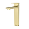 Capri -Vessel Height Single Hole Bathroom Faucet with drain assembly in Champagne Gold finish