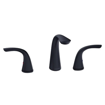 Kauai 2 Handle Widespread Brass Bathroom Faucet with Drain Assembly in Matte Black finish Kauai 2 Handle Widespread Brass Bathroom Faucet with Drain Assembly in Matte Black finish