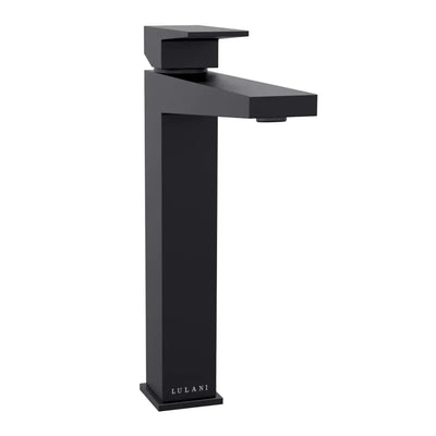 Boracay 1 Handle Vessel Sink Brass Bathroom Faucet with drain assembly in Matte Black finish Boracay 1 Handle Vessel Sink Brass Bathroom Faucet with drain assembly in Matte Black finish