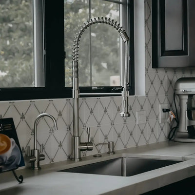 Soneva - High Arc Semi-Professional Kitchen Faucet in Brushed Stainless finish Soneva - High Arc Semi-Professional Kitchen Faucet in Brushed Stainless finish