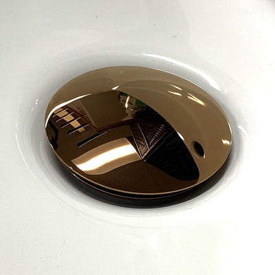 Bathroom sink pop-up drain with overflow (Large Top) in Rose Gold finish
