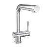 Nassau Stainless Steel 1 Handle Pull-Out Swivel Kitchen Faucet with PVD Finish Includes Baseplate in Brushed Stainless finish