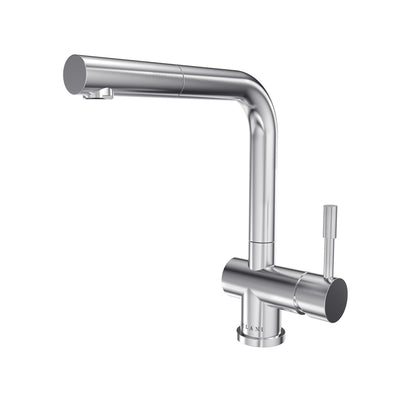 Open Box - Nassau, Pull-Out Kitchen Faucet (Aerated Spray Head) in Brushed Stainless finish Open Box - Nassau, Pull-Out Kitchen Faucet (Aerated Spray Head) in Brushed Stainless finish