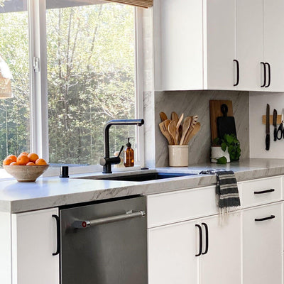 Nassau Stainless Steel 1 Handle Pull-Out Swivel Kitchen Faucet with PVD Finish Includes Baseplate in Steel Black finish Nassau Stainless Steel 1 Handle Pull-Out Swivel Kitchen Faucet with PVD Finish Includes Baseplate in Steel Black finish